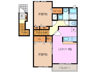 益生駅 徒歩28分 2階の物件間取画像